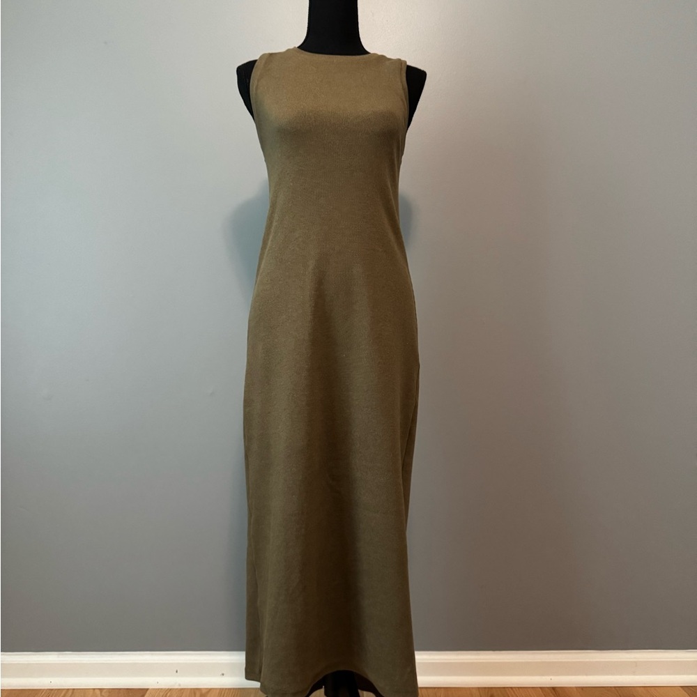 Massimo Dutti Olive Maxi Dress